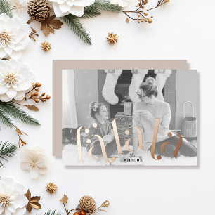 Falala Typography 2 Photo Foil Holiday Card