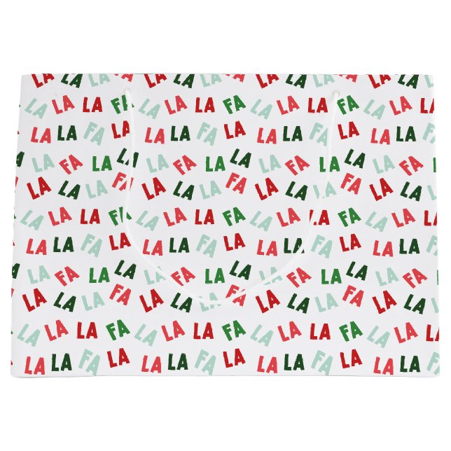 FaLaLaLa Christmas Large Gift Bag (Front)