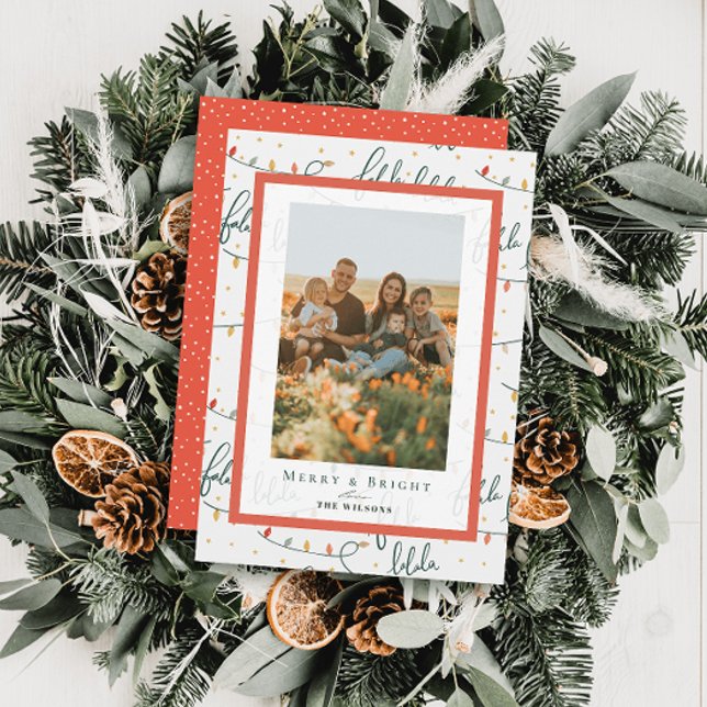 Falalala Christmas Lights 4 Photos Holiday Card (Creator Uploaded)