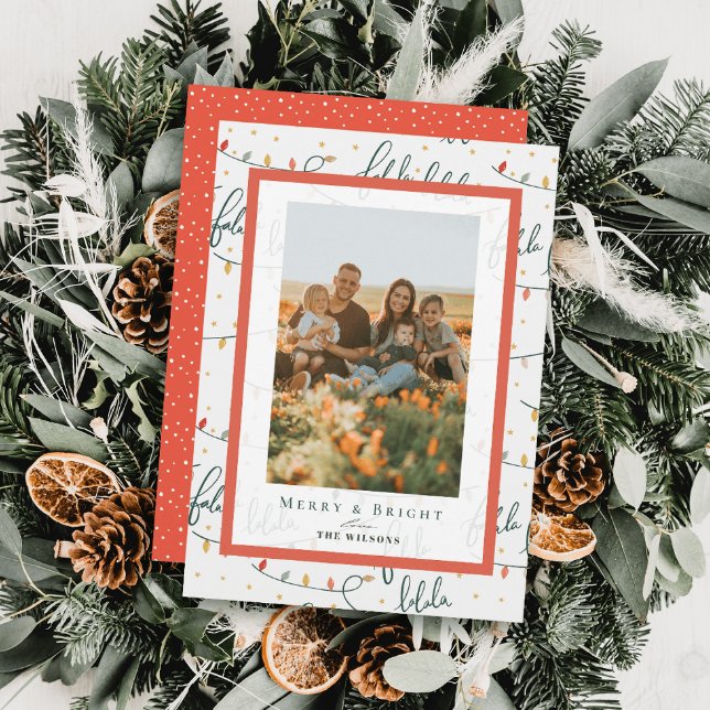 Falalala Christmas Lights Holiday Photo Card (Creator Uploaded)
