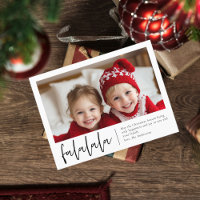 "Falalala" Personalised Christmas Photo Card 