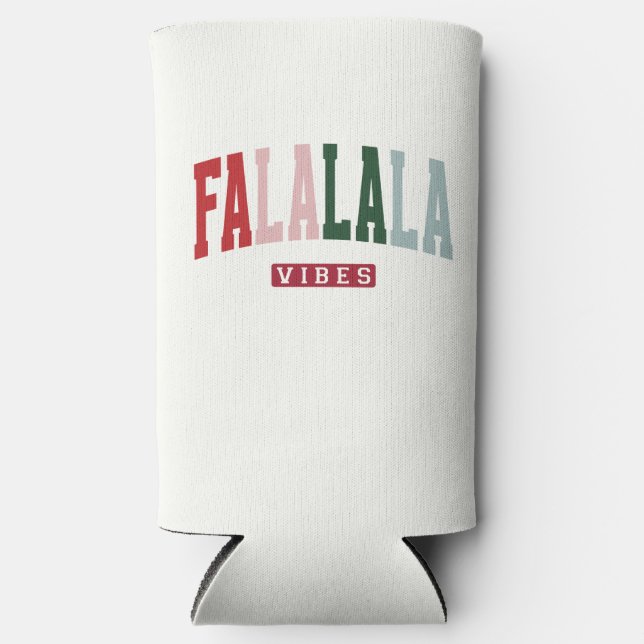 FALALALA VIBES Holiday Seltzer Can Cooler (Front)