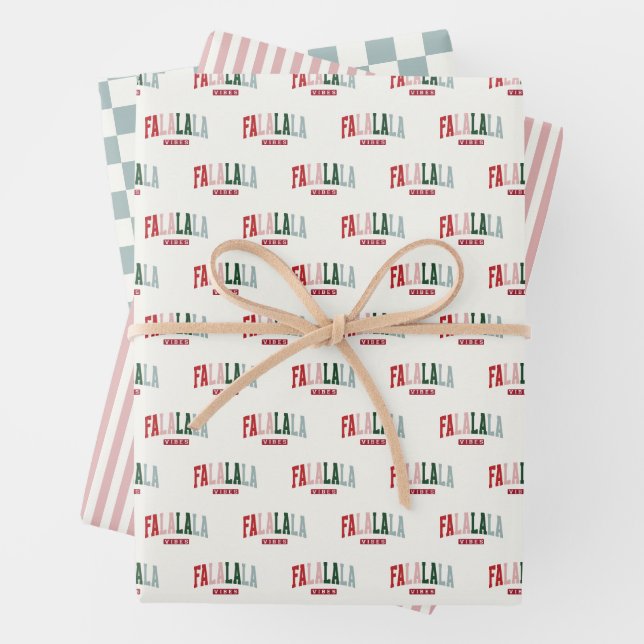FALALALA VIBES Holiday Wrapping Paper Sheet (In situ)