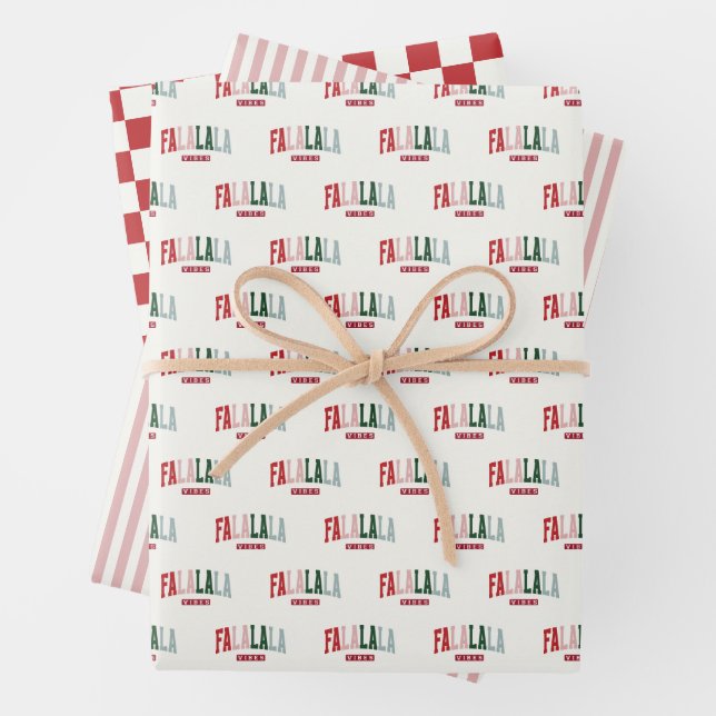FALALALA VIBES Holiday Wrapping Paper Sheet (In situ)
