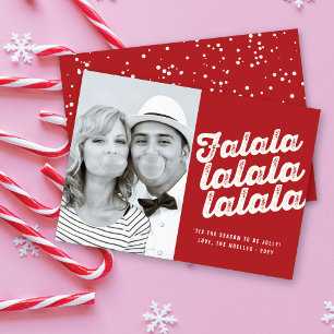 Falalalala Bold Script Fun Classic Christmas Photo Holiday Card