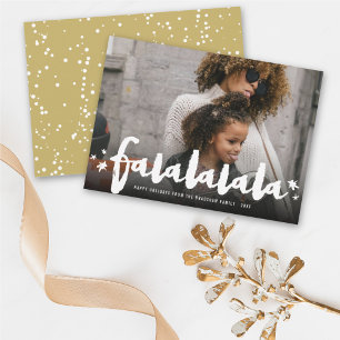 Falalalala Brush Stars Modern Holiday Photo Card