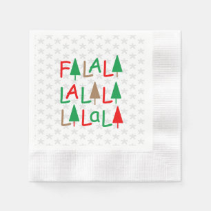 Falalalala... Christmas trees red Paper Napkin