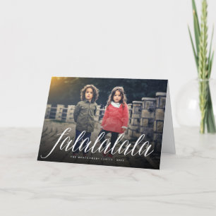 Falalalala Fun Simple Script Holiday Photo Card