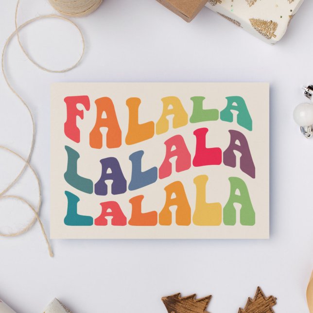 Falalalala Groovy Wavy Colourful Christmas Holiday Card (Creator Uploaded)