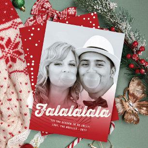 Falalalala Ombre Fun Christmas Holiday Photo Card