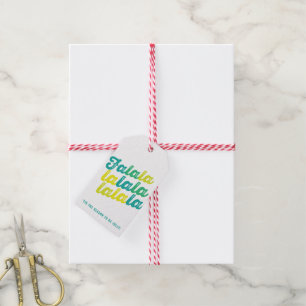 Falalalala Ombre Green Modern Fun Holiday Gift Tag