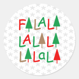 Falalalala... Red Green Brown Snowflakes Sticker