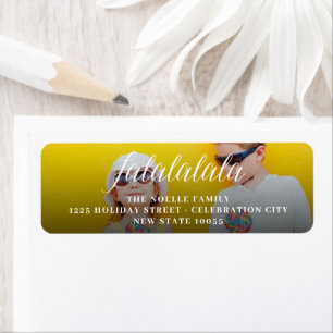 Falalalala Script Fun Holiday Photo Return Address Label