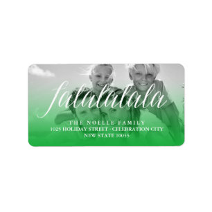 Falalalala Script Fun Holiday Photo Return Address Label