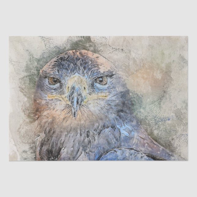 Falcon Bird Artwork Decoupage Tissue Paper (Front)