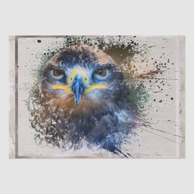 Falcon Bird Artwork Decoupage Tissue Paper (Front)