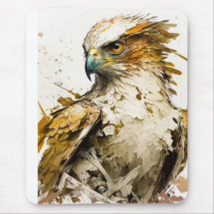 Falcon Bird Portrait Animal Painting Wildlife Free Mouse Pad