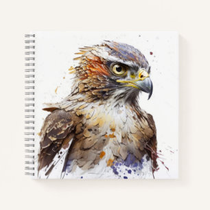 Falcon Bird Portrait Animal Painting Wildlife Free Notebook