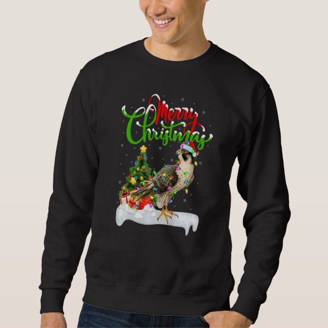 Falcon Bird  Xmas Decorations Santa Falcon Christm Sweatshirt (Front)