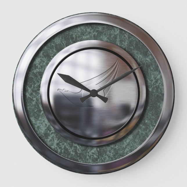 Falcon Chrome Hubcap Large Clock (Front)