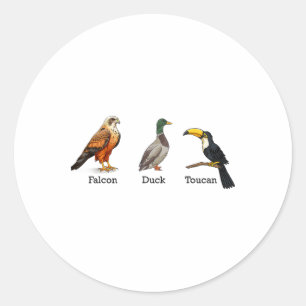 Falcon Duck Toucan Birds Subtle Anti Trump 1 Classic Round Sticker