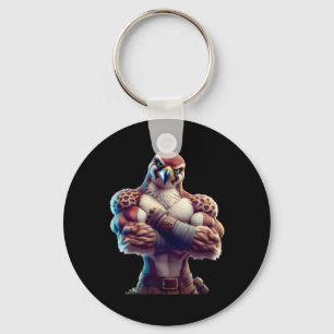 Falcon Flexing Fan Lover Bodybuilding Gym Workout Key Ring