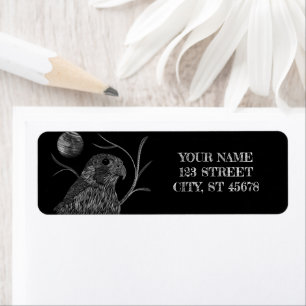 Falcon Full Moon Black Return Address Label