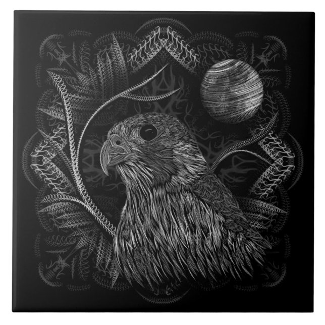 Falcon Full Moon Ceramic Tile (Front)