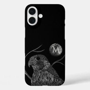Falcon Full Moon Monogram Black iPhone 16 Plus Case