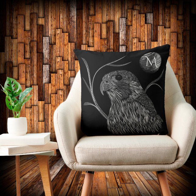 Falcon Full Moon Monogram Black Cushion (Creator Uploaded)