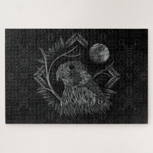 Falcon Full Moon Monogram Jigsaw Puzzle