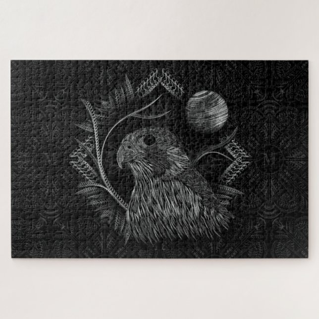 Falcon Full Moon Monogram Jigsaw Puzzle (Horizontal)