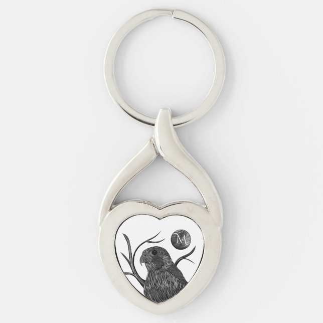 Falcon Full Moon Monogram Key Ring (Front)