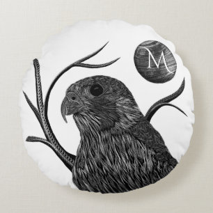 Falcon Full Moon Monogram Round Cushion