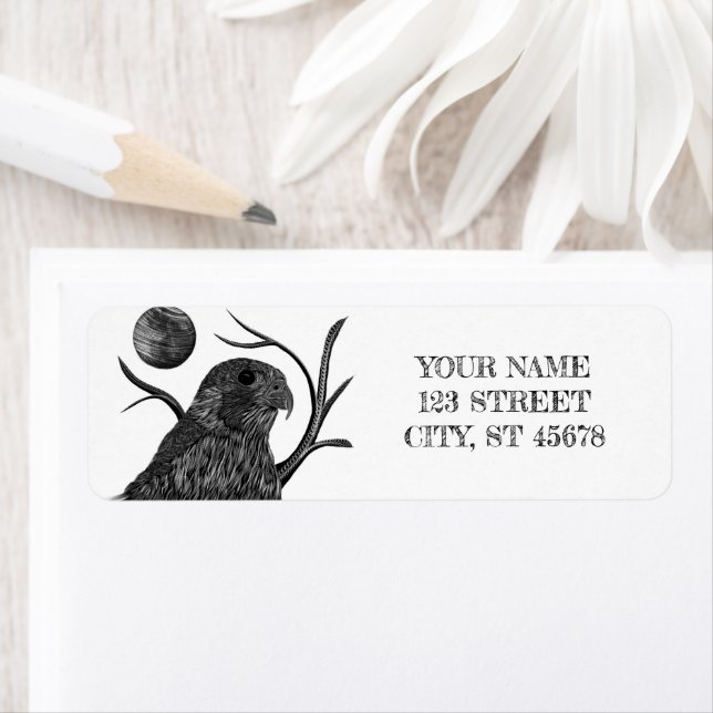 Falcon Full Moon Return Address Label (Insitu)