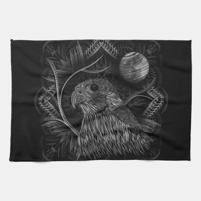 Falcon Full Moon Tea Towel (Horizontal)