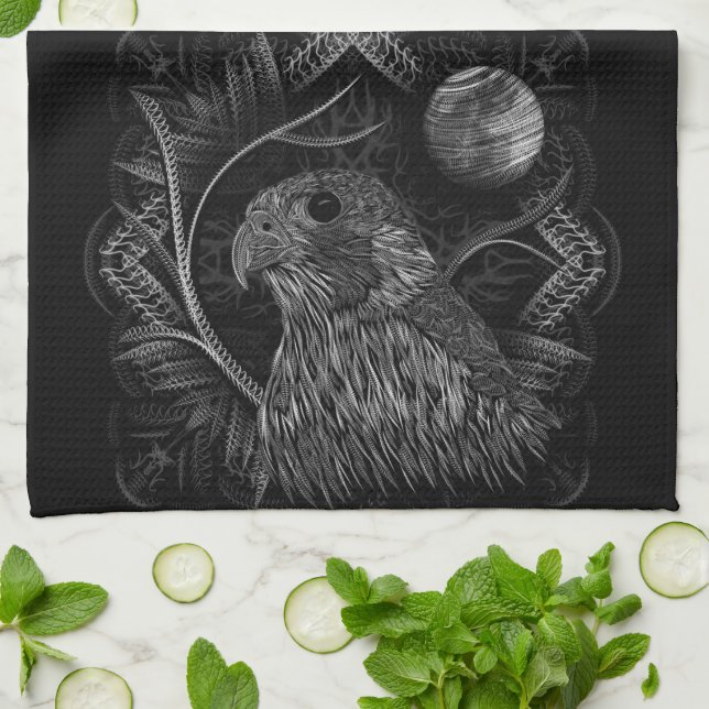 Falcon Full Moon Tea Towel (Folded)