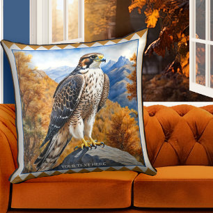 Falcon in the Mountains Animal Art Cushion