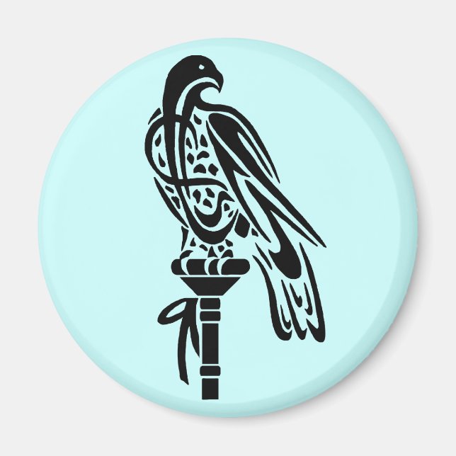 Falcon on Block Perch Magnet (Front)