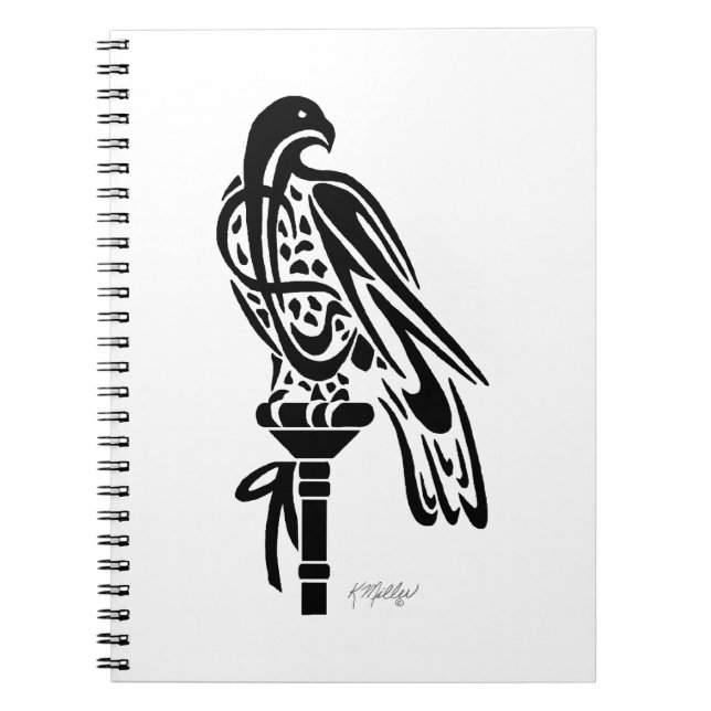 Falcon on Block Perch Notebook (Front)