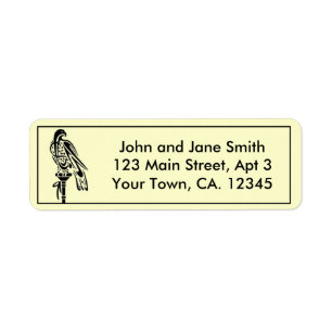 Falcon on Block Perch Return Address Label