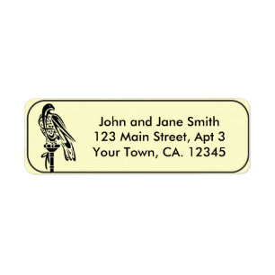 Falcon on Block Perch Return Address Label