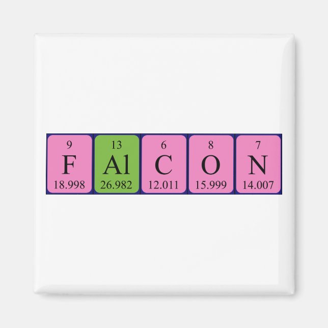 Falcon periodic table name magnet (Front)