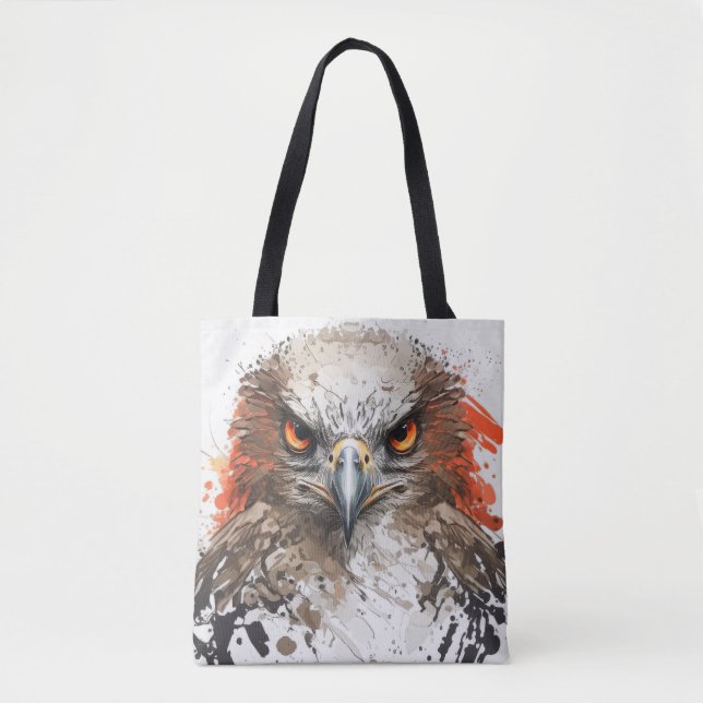 Falcon Portrait Animal Painting Wildlife Outdoors  Tote Bag (Front)