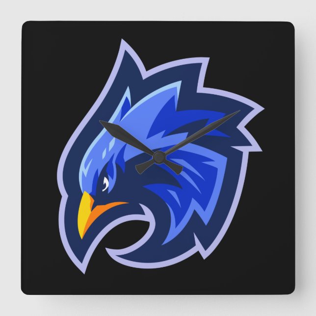 Falcon Square Wall Clock (Front)