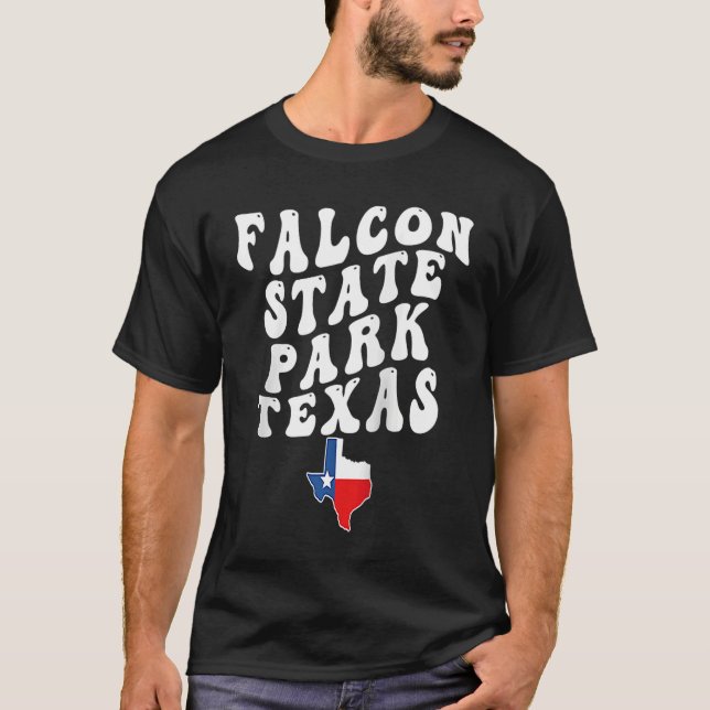 Falcon State Park Texas TX Retro Wavy Vacation Sou T-Shirt (Front)