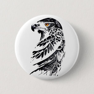 Falcon Wild Animal Nature Illustration Art Tattoo 6 Cm Round Badge
