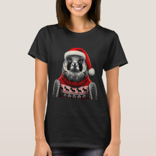 Falcon With Santa Hat Christmas Xmas Lover Fan Tea T-Shirt