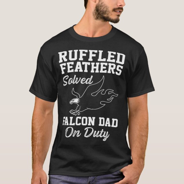 Falconer Dad Falconry Ruffled Feathers T-Shirt (Front)