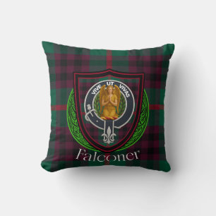 Falconer Scottish Clan Tartan & Crest Cushion